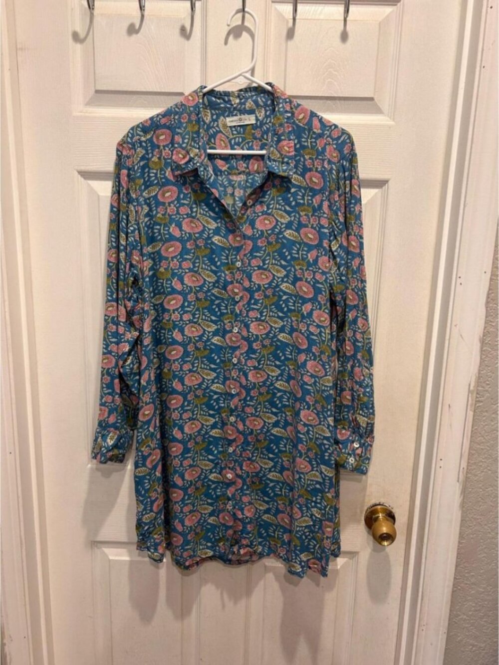 Natural Life Women's Blue and Pink Shirt-dresses